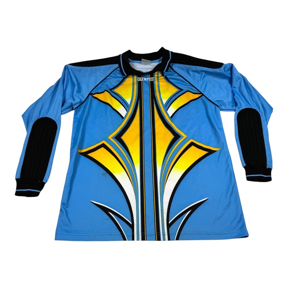 Vtg Olympus Goalkeeper Shirt Mens Large Blue Padded Long Sleeve Soccer Jersey
